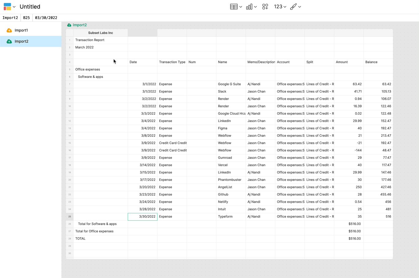 Formatting a spreadsheet row header