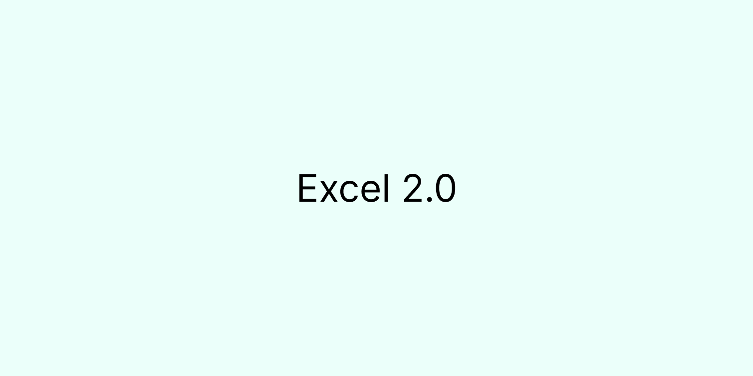Cover Image for Excel 2.0